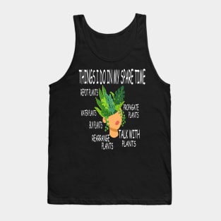 crazy plant lady head planter pot Tank Top